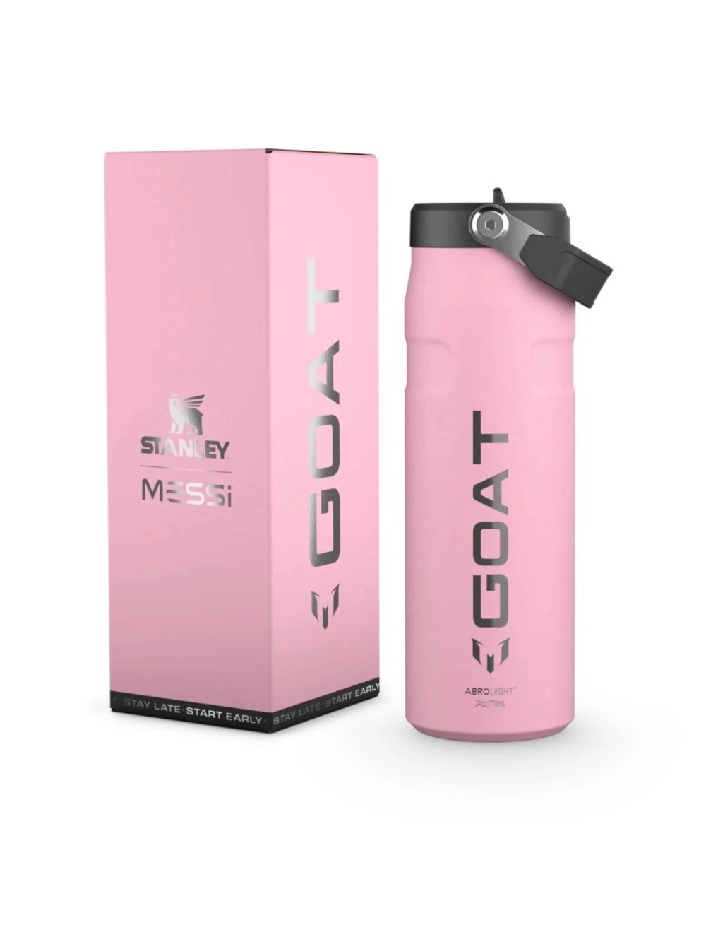Messi x Stanley GOAT IceFlow™ Flip Straw Aerolight 2.0 Bottle | 24oz New